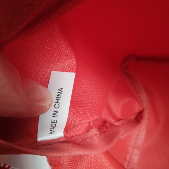 Lancome Small Cosmetic Bag, Red Black White Striped Make-Up Pouch - Picture 8 of 9